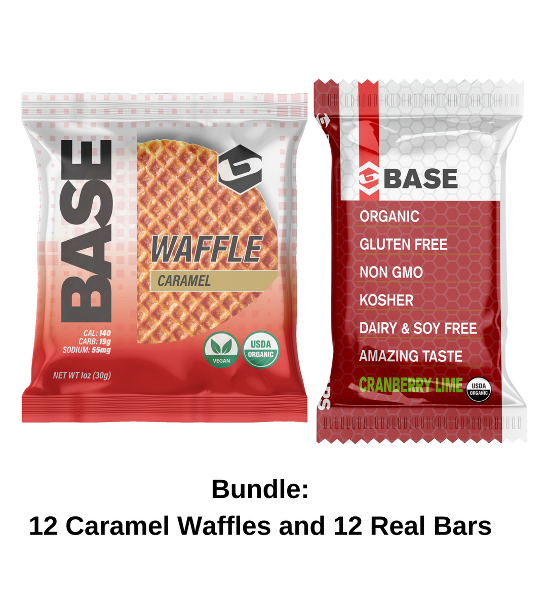 12 Base Waffles (Caramel) + 12 Base Real Bars