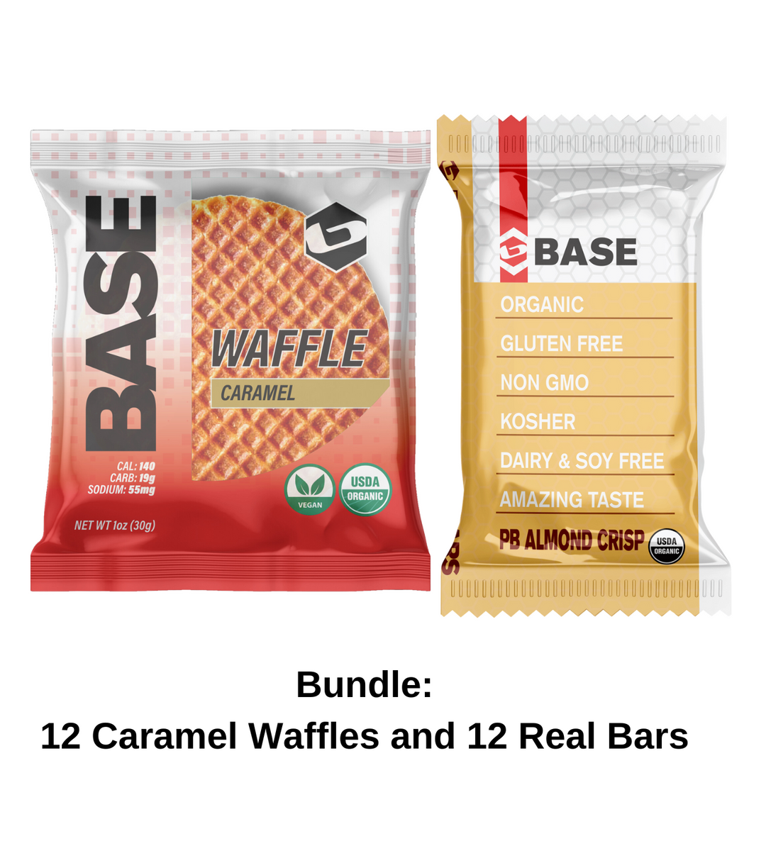 12 Base Waffles (Caramel) + 12 Base Real Bars