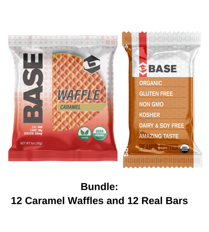 12 Base Waffles (Caramel) + 12 Base Real Bars
