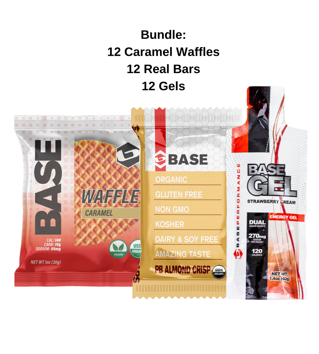 12 Gels + 12 Bars + 12 Waffles (Caramel)