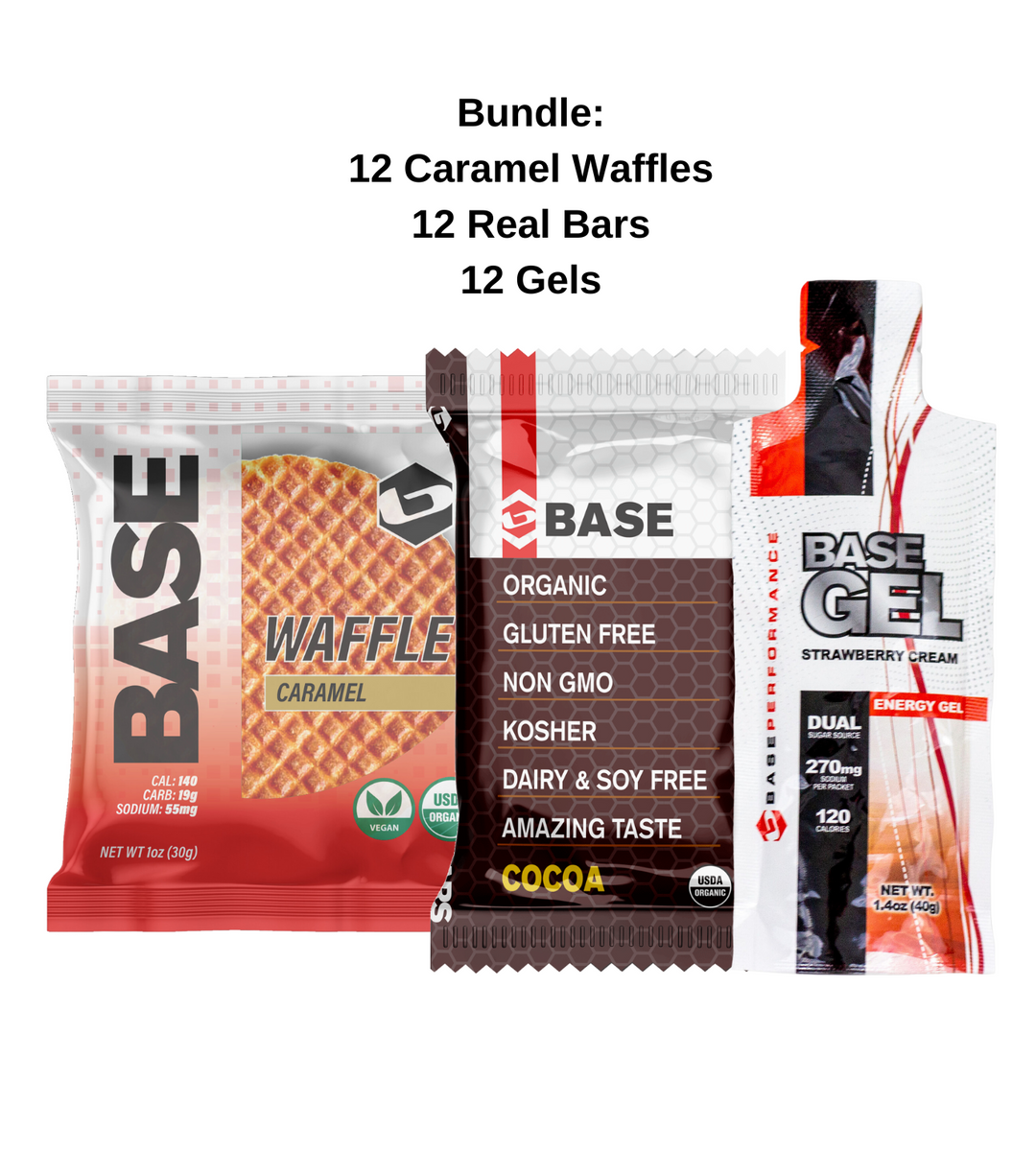 12 Gels + 12 Bars + 12 Waffles (Caramel)