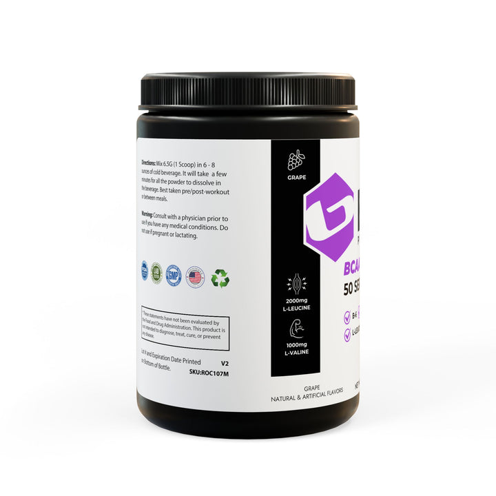 BASE BCAA Supplement, Grape (325g, 11.46oz, 50 servings)